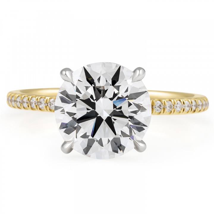 3.15 carat Round Lab Diamond Pave Band Ring flat
