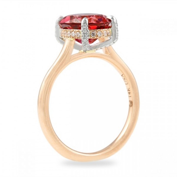 Pink Tourmaline Rose Gold Solitaire Ring