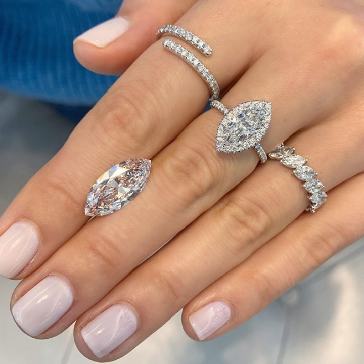 1.20ct Marquise Diamond Classic Halo Engagement Ring top