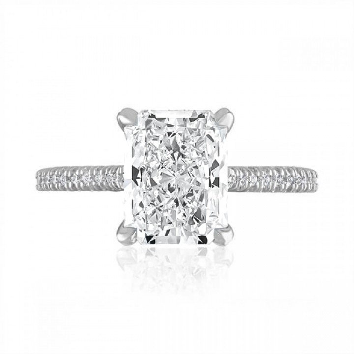 radiant cut diamond 2 carat ring in platinum