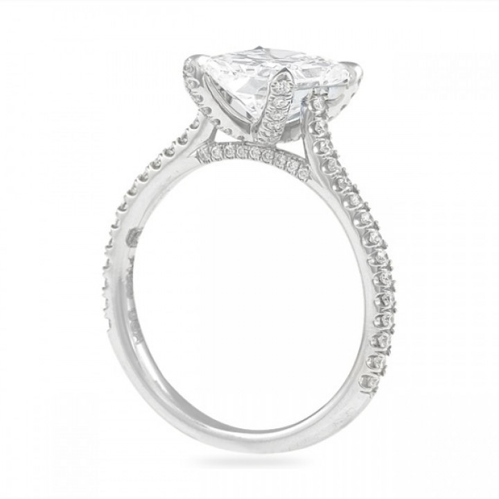 radiant cut diamond 2 carat ring in platinum