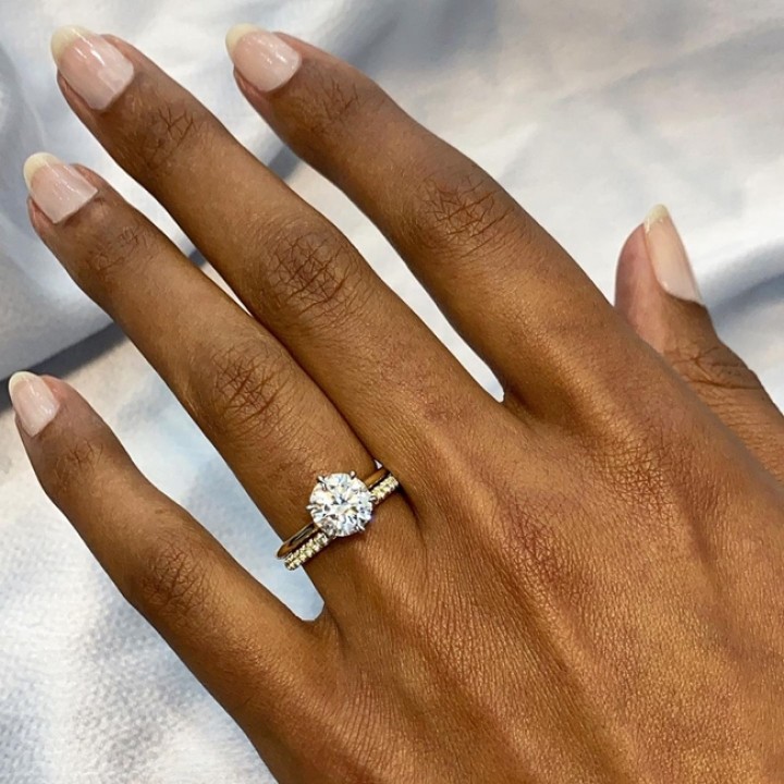 1.80 carat Round Diamond Invisible Gallery™ Solitaire Ring flat