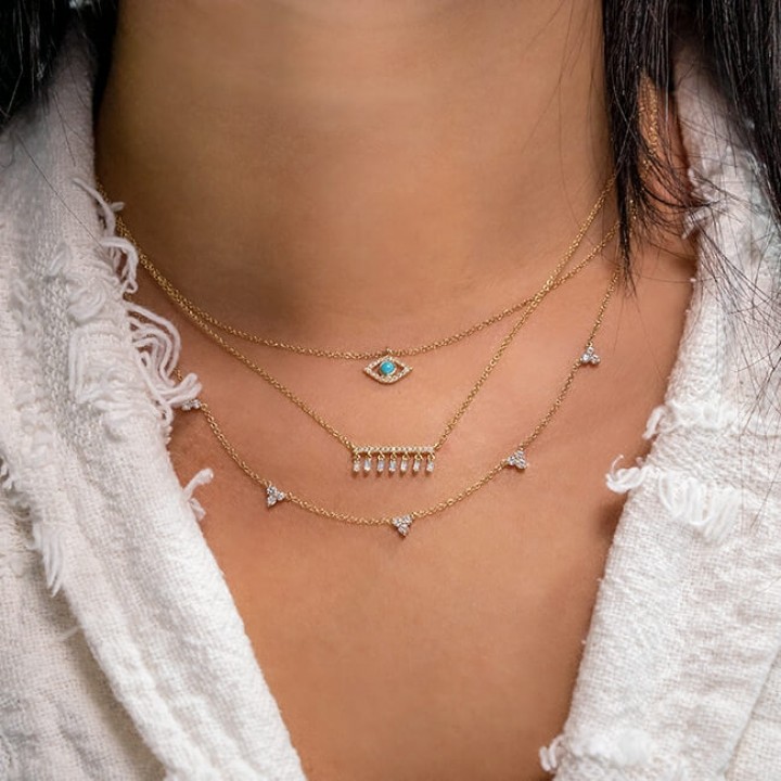 Trio Station Necklace 
