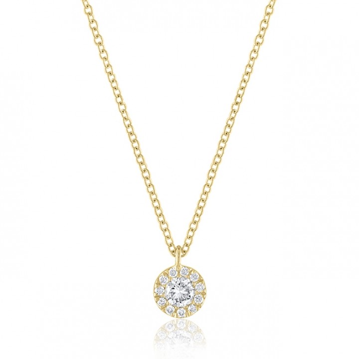 Diamond Disc Necklace yellow gold 