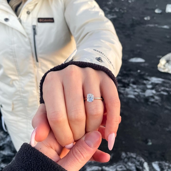 1.7ct Cushion Cut Lab Diamond Solitaire Engagement Ring top