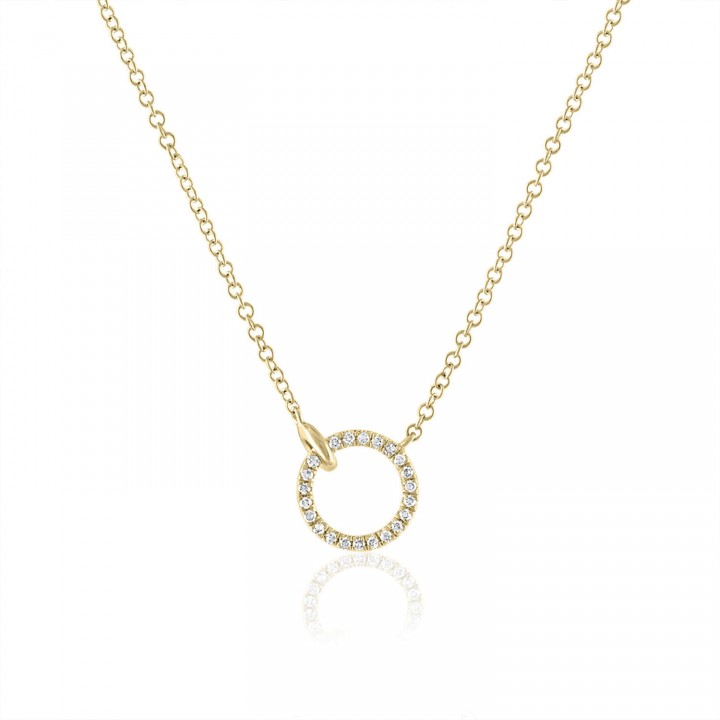 Mini Open Circle Diamond Pendant
