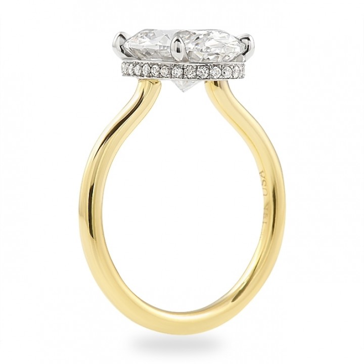 3.17 carat Oval Lab Diamond Invisible Gallery™ Ring top