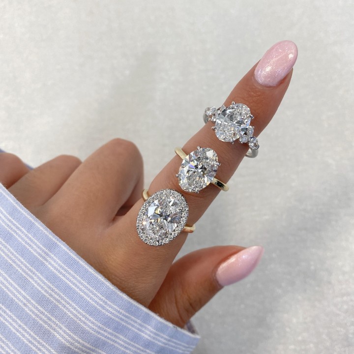 2.85 carat Oval Lab Diamond Two-Tone Solitaire Engagement Ring flat