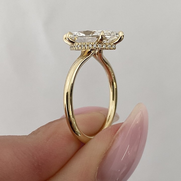 2.72 Carat Marquise Cut Lab Diamond Ring flat