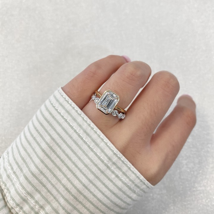 0.60 Carat Bezel Set Diamond Wedding Band flat
