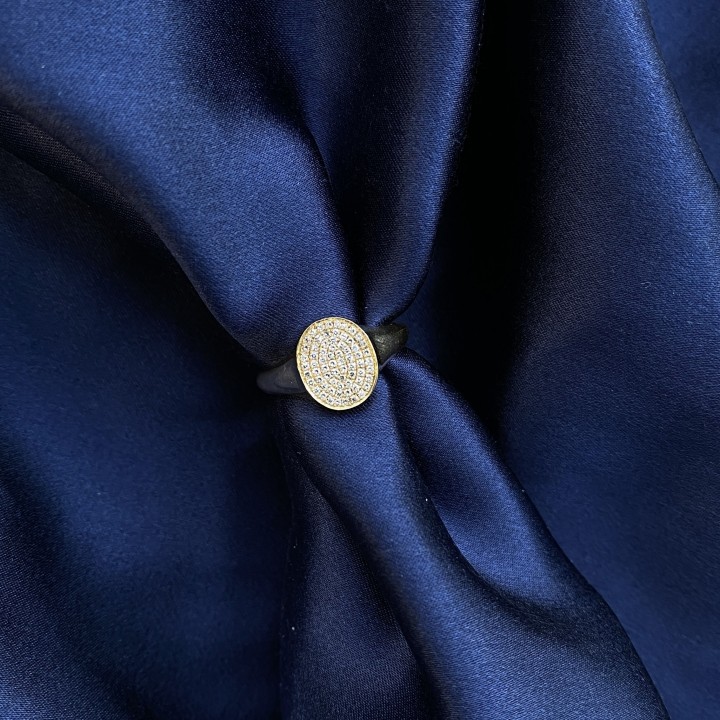 Pave Signet Ring flat