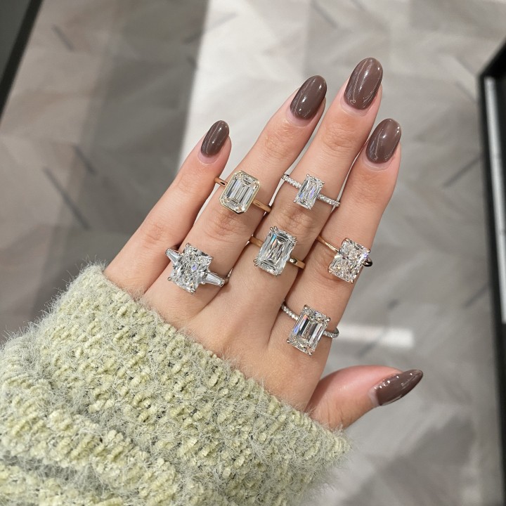 5.01 carat Hybrid Step-Cut Invisible Gallery™ Engagement Ring top