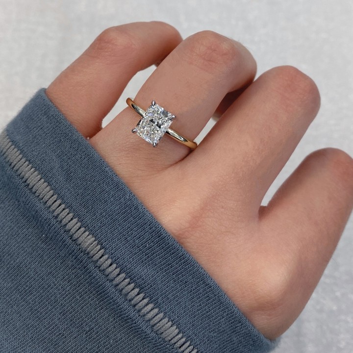 1.51ct Radiant Cut Diamond Solitaire Engagement Ring front