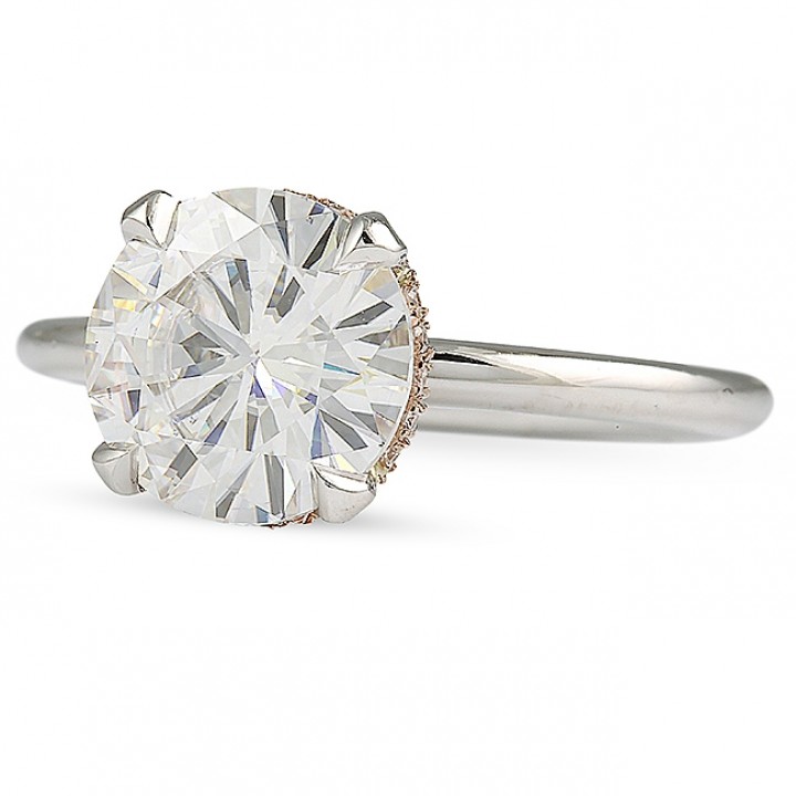 Round Moissanite Signature Wrap Solitaire Engagement Ring top