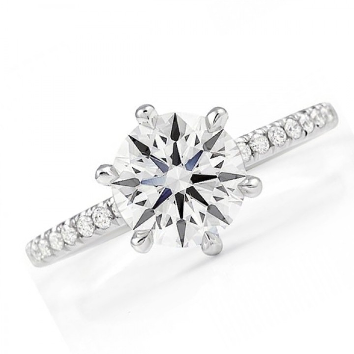 2.69 carat Round Diamond Platinum Six-Prong Engagement Ring top