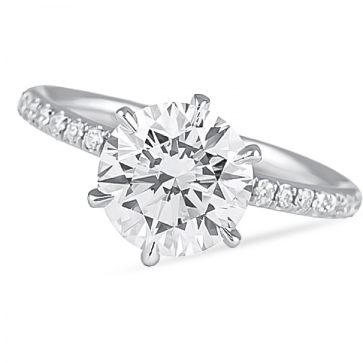 1.80 carat Round Diamond Six-Prong Engagement Ring angle
