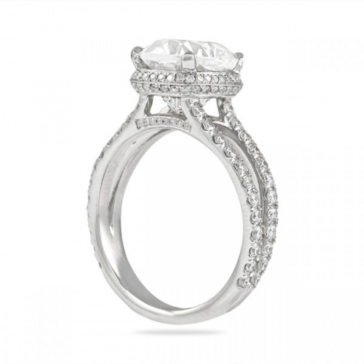 cushion cut hidden halo engagement ring