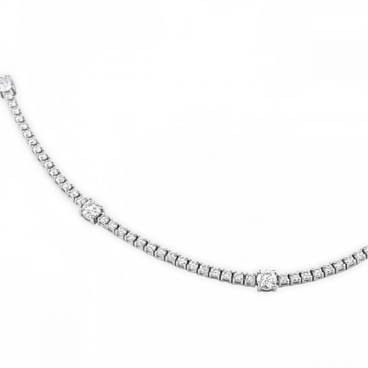 5 carat Diamond Tennis Necklace with Seven Larger Stones