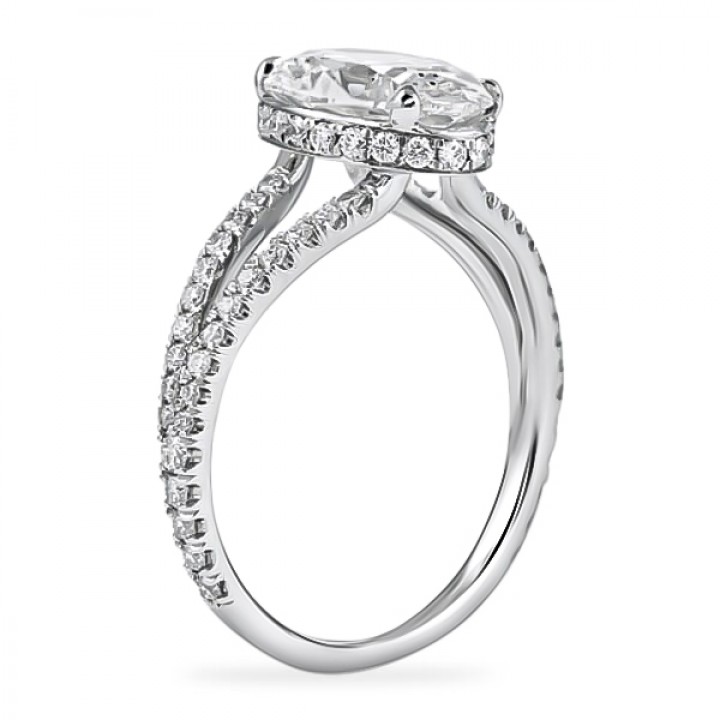 1.91 Carat Oval Diamond Invisible Gallery™ Engagement Ring flat