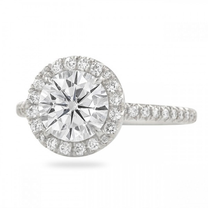 round moissanite halo engagement ring