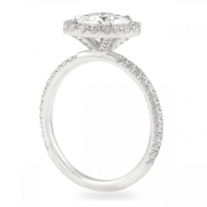 round moissanite halo engagement ring