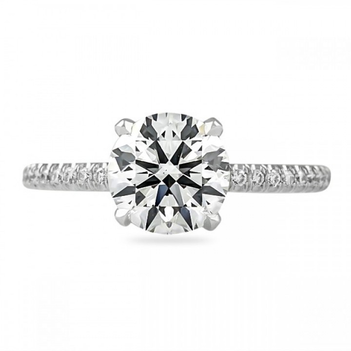 1.82ct Round Diamond Four-Prong Engagement Ring flat