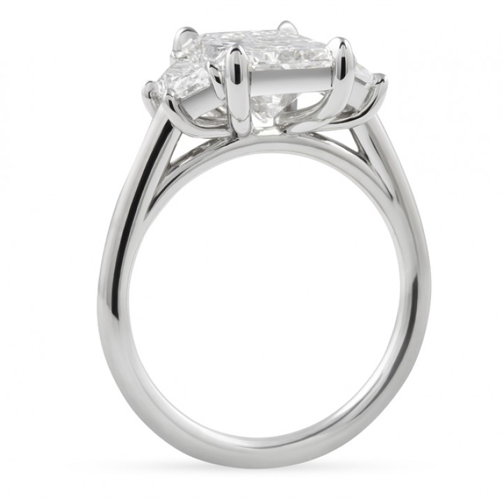 2.50 carat Radiant Three-Stone Engagement Ring flat