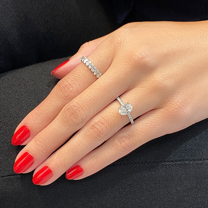 1.20 carat Oval Diamond Invisible Gallery™ Engagement Ring flat