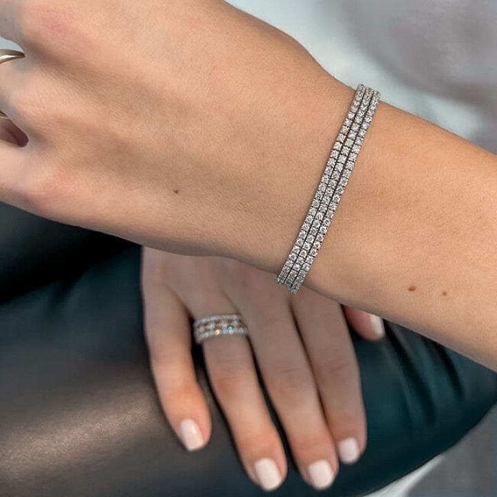 Three-Strand Diamond Tennis Bracelet