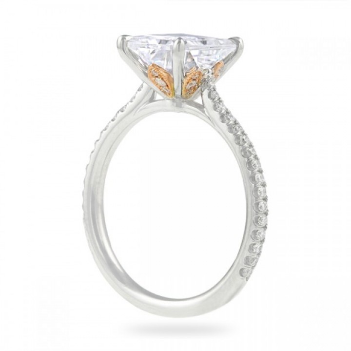 Radiant Cut Moissanite Tapered Band Engagement Ring