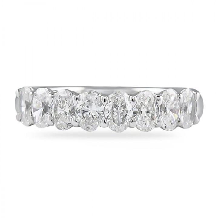 1.60 carat Oval Diamond Halfway Band flat