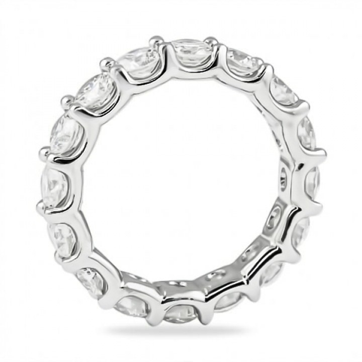 3.6ct Round Diamond Platinum U-Shape Eternity Band angle