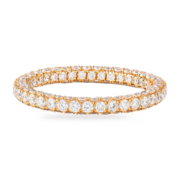 Four Row Pave "Inside Out" Eternity Band flat