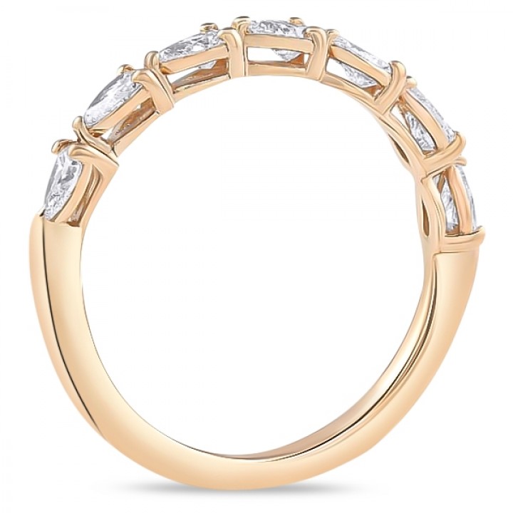 East-West Pear Shape Diamond Wedding Band front view