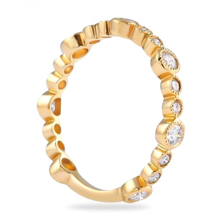 0.45ct Round Diamond Bezel Set Wedding Band wg