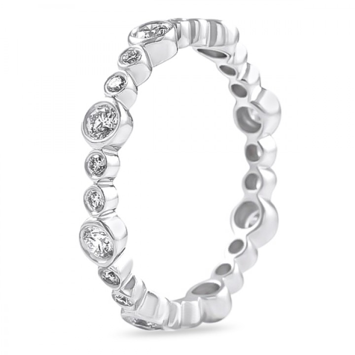 Alternating Size Diamond Bezel Set Eternity Band