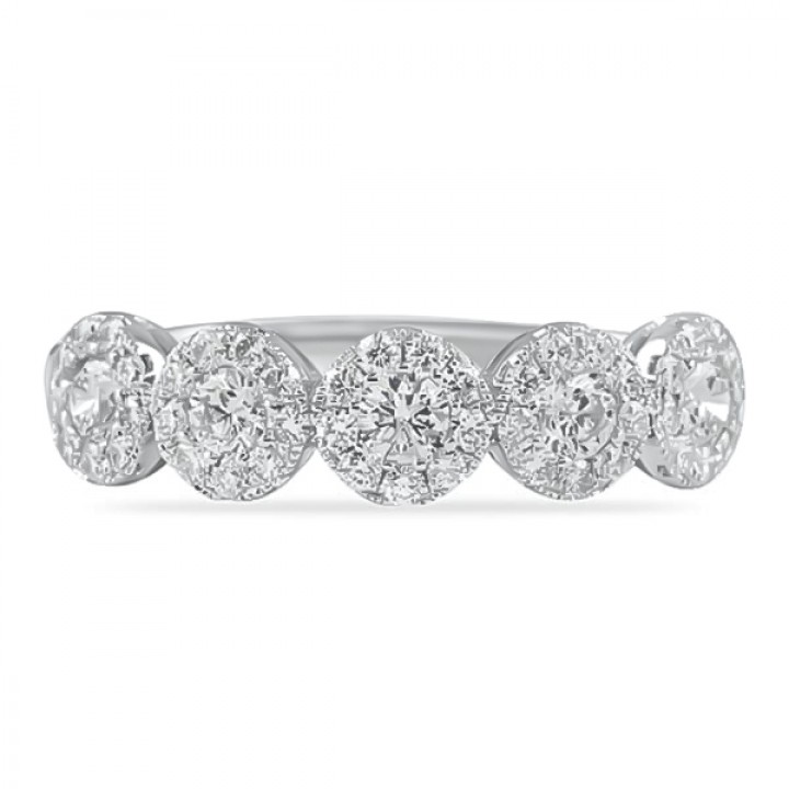 .80ct Round Diamond Mini-Halo Wedding Band wg