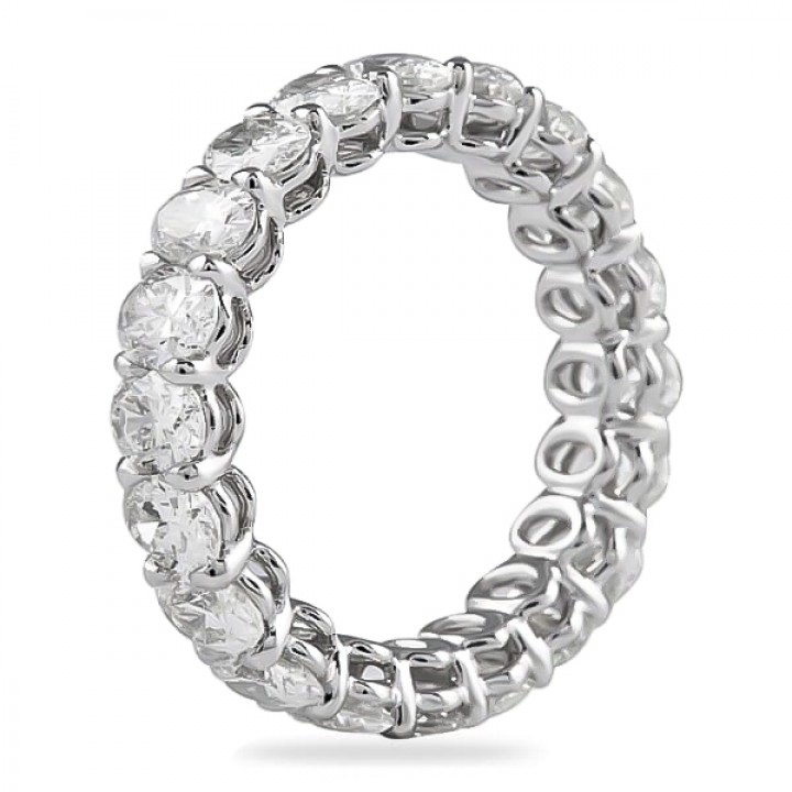 3.65 Carat Oval Diamond Eternity Band flat