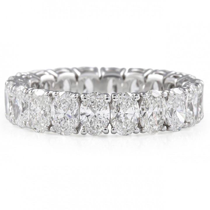 3.90ct Oval Diamond Individual Basket Eternity Band fat
