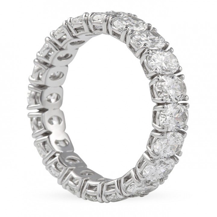 3.90ct Oval Diamond Individual Basket Eternity Band fat