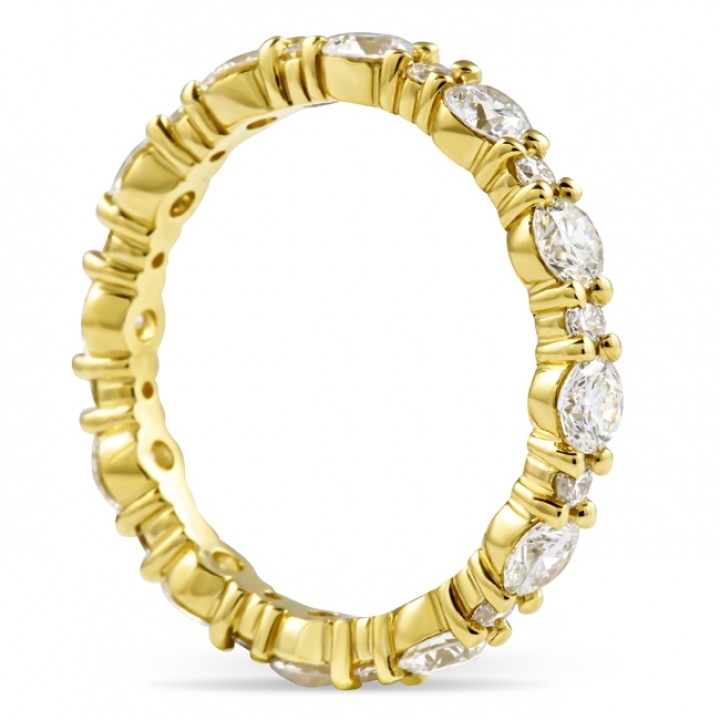 1.65ct Alternating Size Round Diamond Shared Prong Eternity Band yg flat