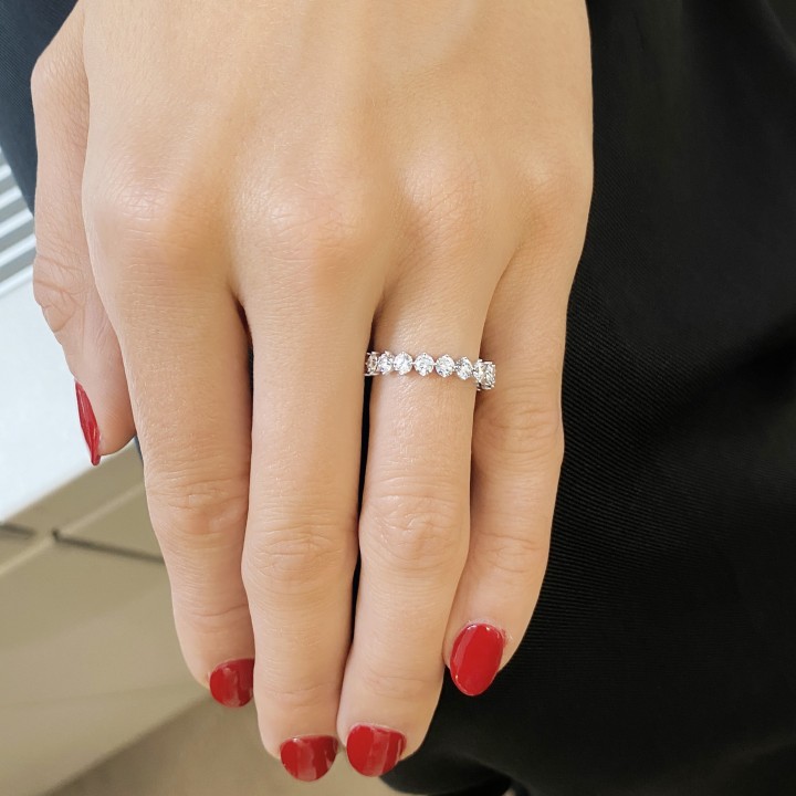 1.75 carat Round Lab Diamond Compass Eternity Band wg