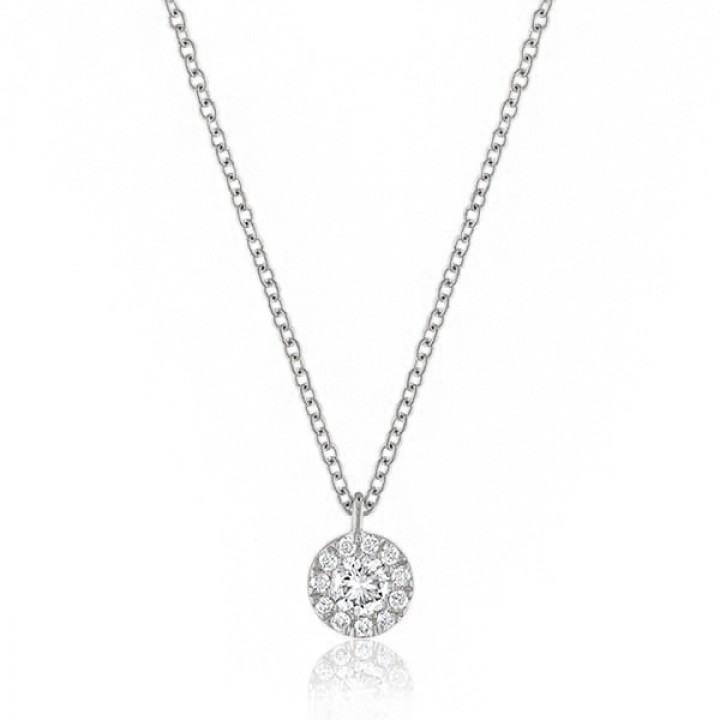 Diamond Disc Necklace yellow gold 