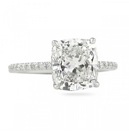3 carat cushion cut diamond engagement ring