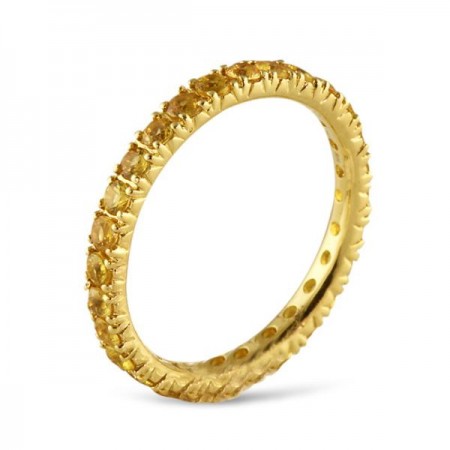 Yellow Sapphire 18K Gold Eternity Band