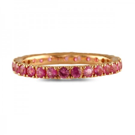 PINK SAPPHIRE ROSE GOLD ETERNITY BAND 