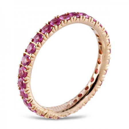 PINK SAPPHIRE ROSE GOLD ETERNITY BAND 