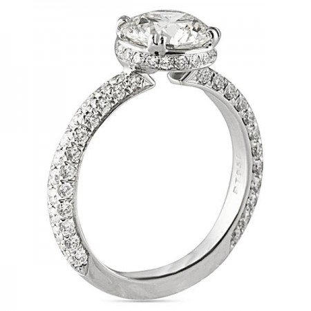round three row band engagement ring