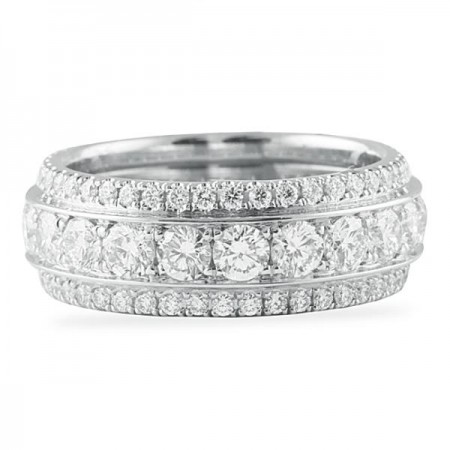 2.25 Carat Round Diamond Triple Eternity Band 