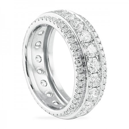 2.25 Carat Round Diamond Triple Eternity Band 